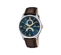 Festina Montre F16823/A Multifonction Analogique Avec dateur Bracelet marron Cadran bleu ensoleillé