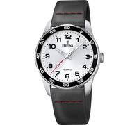 Festina Montre Garçon Analogique Cuir Noir - Quartz - Verre minéral Haute résistance - Étanche 5 ATM - Classique F16906/A - Junior Collection
