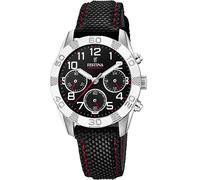 Montre FESTINA pour Enfants F20346/3 Junior Collection Boîtier en Acier Inoxydable Gris Bracelet en Cuir Noir