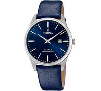 Festina Montre homme F20512/3 – Cuir bleu, Quartz, Calendrier, Verre minéral, 5 ATM, élégante