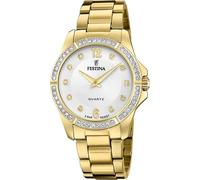 Festina F20596/1 Montre Femme Mademoiselle Quartz analogique Bracelet en acier inoxydable ton or