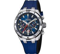 Montre FESTINA pour Homme F20671/1 Chrono Bike Boîtier en Acier Inoxydable Gris Bracelet en Caoutchouc Bleu
