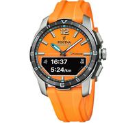 Festina Montre connectée hybride F23000/7 Homme – Bracelet caoutchouc orange, 10 jours