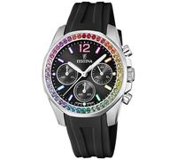 Festina Montre Chrono En Acier Pour Femme Avec Serti Cz Et Bracelet En F20610/3