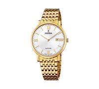 Festina Montre Homme Classic Steel F20020/1 - Swiss Made - Acier 316L doré, Quartz, Saphir, 5 ATM