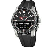 Festina Montre Connectée Hybride Homme - Bracelet Caoutchouc Noir - Suivi Pas, Musique, Notifications - Autonomie 10 Jours - F23000/4 Connected D
