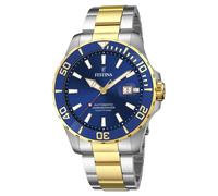 Festina Montre De Plongée Automatique (44 Mm) Cadran Bleu / Bracelet En