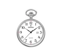 Festina Montre de Poche Homme avec Chaîne - Acier Inoxydable 316L - Mouvement Quartz - Calendrier - Style Classique, Vintage et Élégant F2019/1