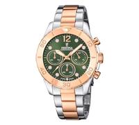 Festina Montre Femme Analogique Acier Inoxydable 316L Argenté - Quartz Chronographe - Verre minéral Haute résistance - Étanche 10 ATM F20605/2 - Boyfriend Collection