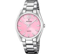 Festina Montre Femme Analogique Acier Inoxydable 316L Argenté - Quartz - Verre minéral Haute résistance - Étanche 5 ATM F20622/M - Boyfriend Collection