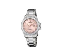 Festina Montre Femme Analogique Acier Inoxydable 316L Argenté - Quartz - Verre minéral Haute résistance - Étanche 10 ATM - Calendrier F20503/2 - Boyfriend Collection