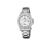 Festina Montre Femme Analogique Acier Inoxydable 316L Argenté - Quartz - Verre minéral Haute résistance - Étanche 10 ATM - Calendrier F20503/1 - Boyfriend Collection