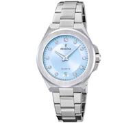 Festina Montre Femme Analogique Acier Inoxydable 316L Argenté - Quartz - Verre minéral Haute résistance - Étanche 5 ATM - Date F20700/3 - Mademoiselle