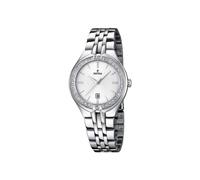 Festina Montre Femme Analogique Acier Inoxydable 316L Argenté - Quartz - Verre minéral Haute résistance - Étanche 5 ATM - Calendrier F16867/1 - Mademoiselle