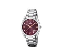 Festina Montre Femme Analogique Acier Inoxydable 316L Argenté - Quartz - Verre minéral Haute résistance - Étanche 5 ATM - Calendrier F16790/E - Boyfriend Collection