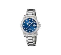Festina Montre Femme Analogique Acier Inoxydable 316L Argenté - Quartz - Verre minéral Haute résistance - Étanche 10 ATM - Calendrier F20503/6 - Boyfriend Collection