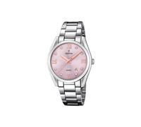 Festina Montre Femme Analogique Acier Inoxydable 316L Argenté - Quartz - Verre minéral Haute résistance - Étanche 5 ATM - Calendrier F16790/D - Boyfriend Collection