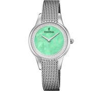 Festina Montre Femme Analogique Acier Inoxydable 316L Argenté - Quartz - Verre minéral Haute résistance - Étanche 5 ATM F20494/6 - Mademoiselle