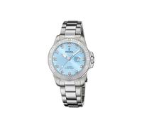 Festina Montre Femme Analogique Acier Inoxydable 316L Argenté - Quartz - Verre minéral Haute résistance - Étanche 10 ATM - Calendrier F20503/5 - Boyfriend Collection