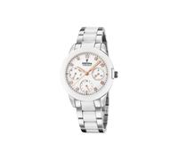 Festina Montre Femme Analogique Acier Inoxydable 316L Blanc - Quartz Multifonction - Verre Saphir Haute résistance - Étanche 5 ATM - Calendrier F20497/1 - Ceramic