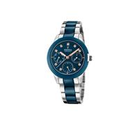 Festina Montre Femme Analogique Acier Inoxydable 316L Bleu - Mouvement à Quartz Multifonction - Verre Saphir Haute Résistance - Étanche 5 ATM - Calendrier F20497/2