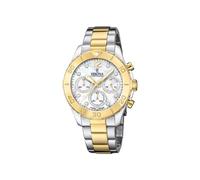 Festina Montre Femme Analogique Acier Inoxydable 316L Multicolore - Quartz Chronographe - Verre minéral Haute résistance - Étanche 10 ATM F20604/1 - Boyfriend Collection