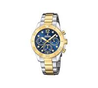 Festina Montre Femme Analogique Acier Inoxydable 316L Multicolore - Quartz Chronographe - Verre minéral Haute résistance - Étanche 10 ATM F20604/3 - Boyfriend Collection