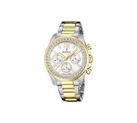 Festina Montre Femme Analogique Acier Inoxydable 316L Multicolore - Quartz Chronographe - Verre minéral Haute résistance - Étanche 10 ATM F20607/1 - Boyfriend Collection