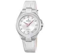 Festina Montre Femme Analogique Cuir Blanc - Quartz - Verre minéral Haute résistance - Étanche 5 ATM - Élégante, Classique et Vintage - Date F20701/1 - Mademoiselle