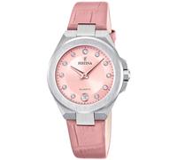 Festina Montre Femme Analogique Cuir Rose - Quartz - Verre minéral Haute résistance - Étanche 5 ATM - Élégante et Classique - Date F20701/2 - Mademoiselle