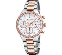 Festina Montre Femme Chronographe F20403/1 - Acier inox 316L argenté, quartz, étanche 5 ATM