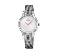 Festina Montre Femme Analogique Acier Inoxydable 316L Argenté - Quartz - Verre minéral Haute résistance - Étanche 5 ATM F20494/1 - Mademoiselle