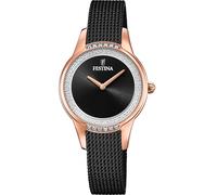Montre FESTINA pour Femme F20496/2 Mademoiselle Boîtier en Acier Inoxydable Rose Bracelet en Acier Inoxydable Noir