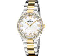 Festina Montre Femme Solar Energy Quartz Bande d'acier inoxydable ton or F20659/1