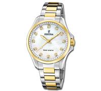 Festina Montre Femmes Acier Inoxydable Argent Or Solaire Energy Uf20655/1