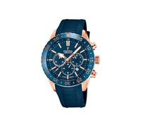 Festina Montre Homme Analogique avec Bracelet en Caoutchouc Bleu - Mouvement Quartz - Chronographe - Calendrier - Verre Saphir Haute Résistance - Étanche 10 ATM F20516/1 Ceramic