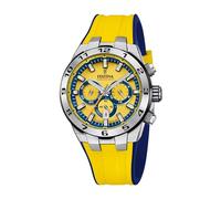 Festina Montre Homme Analogique avec Bracelet en Caoutchouc Jaune - Mouvement Quartz - Chronographe - Calendrier - Verre Minéral Haute Résistance - Étanche 10 ATM F20671/4 Chrono Bike