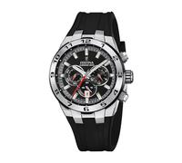 Festina Montre Homme Analogique avec Bracelet en Caoutchouc Noir - Mouvement Quartz - Chronographe - Calendrier - Verre Minéral Haute Résistance - Étanche 10 ATM F20671/6 Chrono Bike