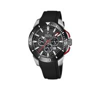 Festina Montre Homme Analogique avec Bracelet en Caoutchouc Noir - Mouvement Quartz - Chronographe - Calendrier - Verre Minéral Haute Résistance - Étanche 10 ATM F20642/4 Chrono Bike