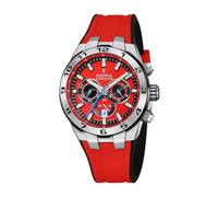 Festina Montre Homme Analogique avec Bracelet en Caoutchouc Rouge - Mouvement Quartz - Chronographe - Calendrier - Verre Minéral Haute Résistance - Étanche 10 ATM F20671/5 Chrono Bike