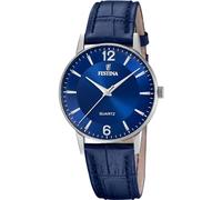 Montre FESTINA pour Homme F20690/3 Classics Boîtier en Acier Inoxydable Gris Bracelet en Cuir Bleu