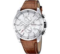 Festina Montre homme F20692/1 Timeless Chronograph – Cuir marron, Quartz, Chrono, Calendrier, 10 ATM