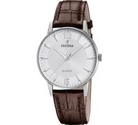 Festina Montre Homme Analogique avec Bracelet en Cuir Marron - Mouvement Quartz - Verre Minéral Haute Résistance - Montres Homme - Élégante et Classique F20690/2 Classics