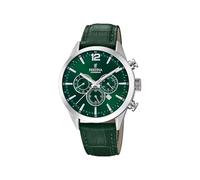 Festina Montre pour Homme F20542/7 Timeless Chronograph Boîtier en Acier Inoxydable Gris Bracelet en Cuir Vert