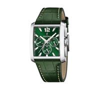 Festina Montre Homme Analogique avec Bracelet en Cuir Vert - Mouvement Quartz - Chronographe - Verre Minéral Haute Résistance - Étanche 5 ATM - Élégante F20636/3 on The Square