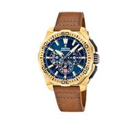 Festina Montre Homme Analogique - Cuir Marron - Mouvement à Quartz - Chronographe - Calendrier - Verre Minéral Haute Résistance - Étanche 20 ATM - Élégante - F20728/1 Chrono Bike