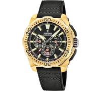 Festina Montre Homme Analogique - Cuir Noir - Mouvement à Quartz - Chronographe - Calendrier - Verre Minéral Haute Résistance - Étanche 20 ATM - Élégante - F20728/3 Chrono Bike