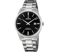 Festina Montre Homme Analogique en Acier Inoxydable 316L Argenté - Mouvement Quartz - Calendrier - Verre Minéral Haute Résistance - Étanche 5 ATM F20511/4