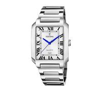 Festina Montre Homme Analogique en Acier Inoxydable 316L Argenté - Mouvement Quartz - Calendrier - Verre Minéral Haute Résistance - Étanche 5 ATM F20677/1 on The Square