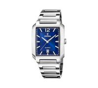 Festina Montre Homme Analogique en Acier Inoxydable 316L Argenté - Mouvement Quartz - Calendrier - Verre Minéral Haute Résistance - Étanche 5 ATM F20677/3 on The Square